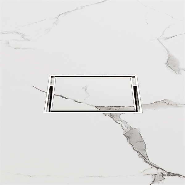 Nero 100mm Square Tile Insert Floor Waste 50mm Outlet Brushed Nickel