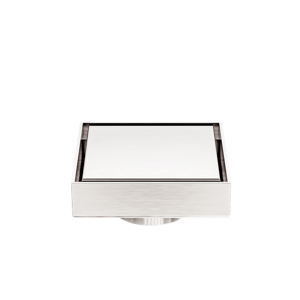 Nero 100mm Square Tile Insert Floor Waste 50mm Outlet Brushed Nickel