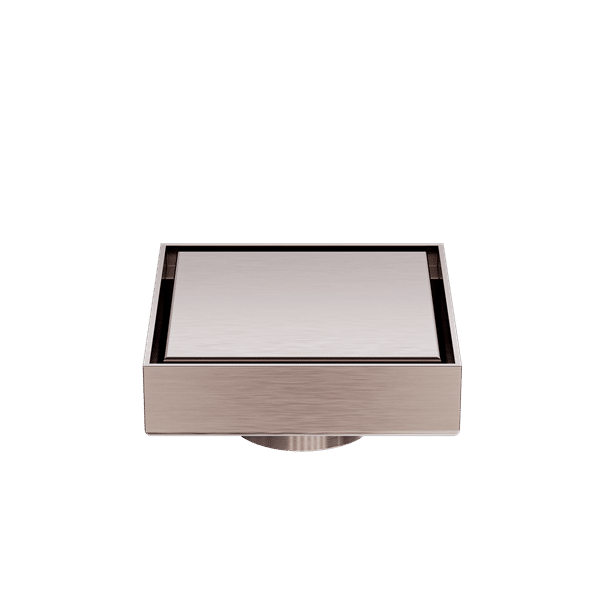 Nero 100mm Square Tile Insert Floor Waste 50mm Outlet Brushed Bronze