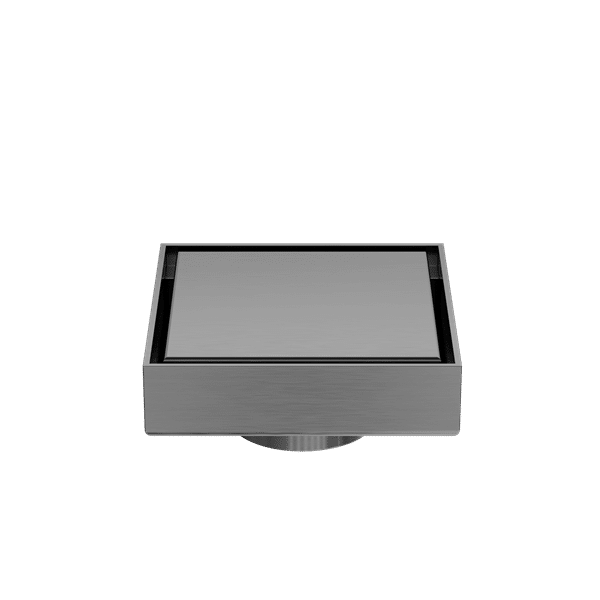 Nero 100mm Square Tile Insert Floor Waste 50mm Outlet Gun Metal