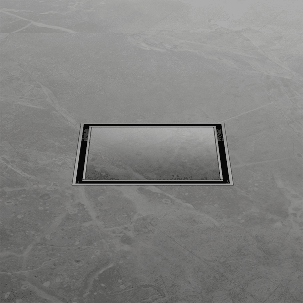 Nero 100mm Square Tile Insert Floor Waste 50mm Outlet Gun Metal