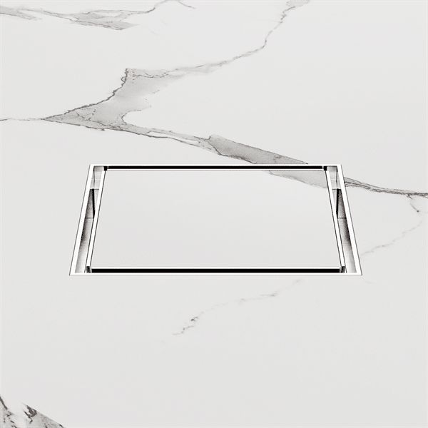 Nero 100mm Square Tile Insert Floor Waste 80mm Outlet Brushed Nickel