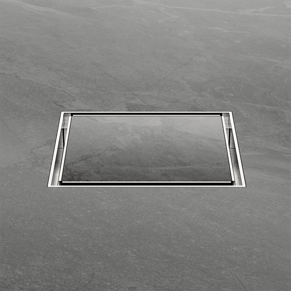 Nero 100mm Square Tile Insert Floor Waste 80mm Outlet Brushed Nickel