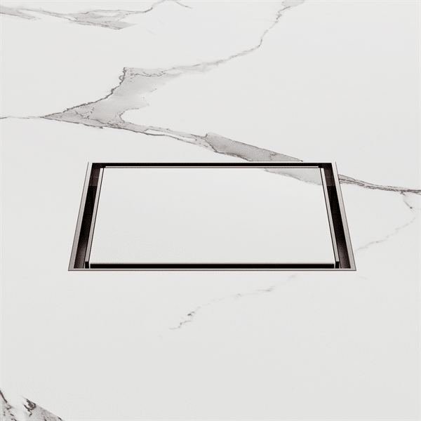 Nero 100mm Square Tile Insert Floor Waste 80mm Outlet Brushed Bronze