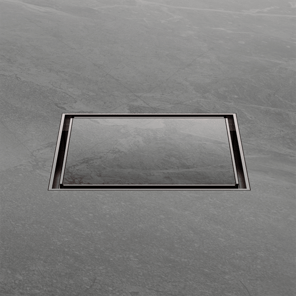 Nero 100mm Square Tile Insert Floor Waste 80mm Outlet Brushed Bronze