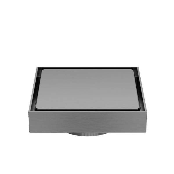 Nero 130mm Square Tile Insert Floor Waste 80mm Outlet Gun Metal