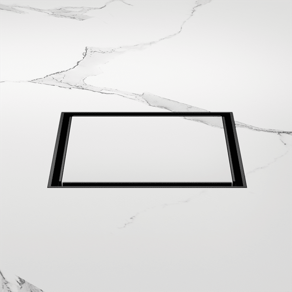 Nero 130mm Square Tile Insert Floor Waste 80mm Outlet Matte Black