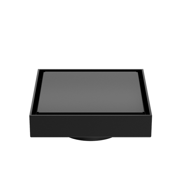 Nero 130mm Square Tile Insert Floor Waste 80mm Outlet Matte Black