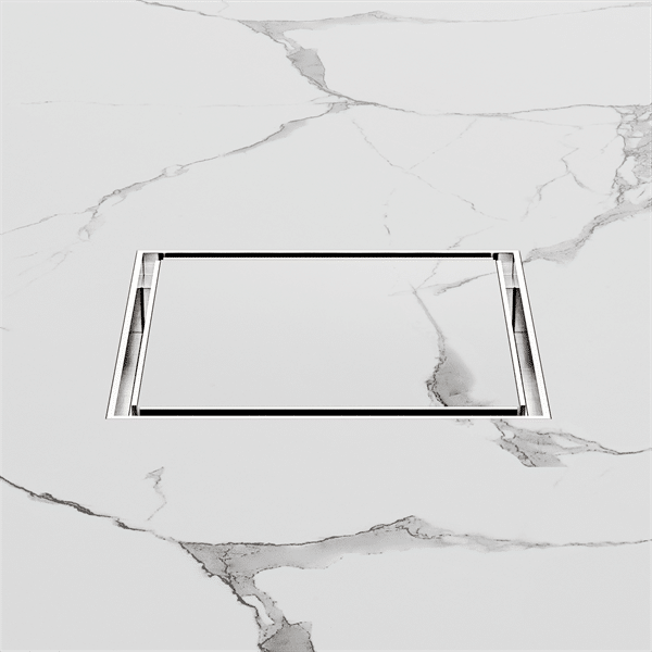 Nero 130mm Square Tile Insert Floor Waste 100mm Outlet Brushed Nickel