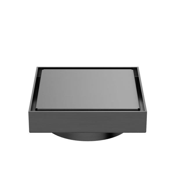 Nero 130mm Square Tile Insert Floor Waste 100mm Outlet Gun Metal