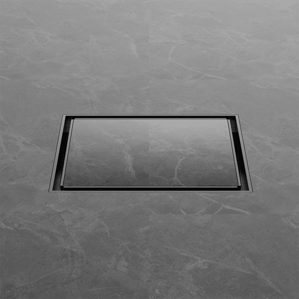 Nero 130mm Square Tile Insert Floor Waste 100mm Outlet Gun Metal