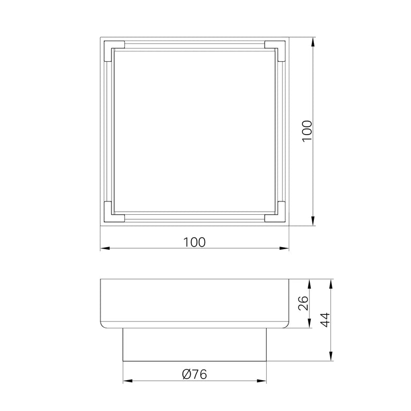 Nero 100mm Square Tile Insert Floor Waste 80mm Outlet Gun Metal