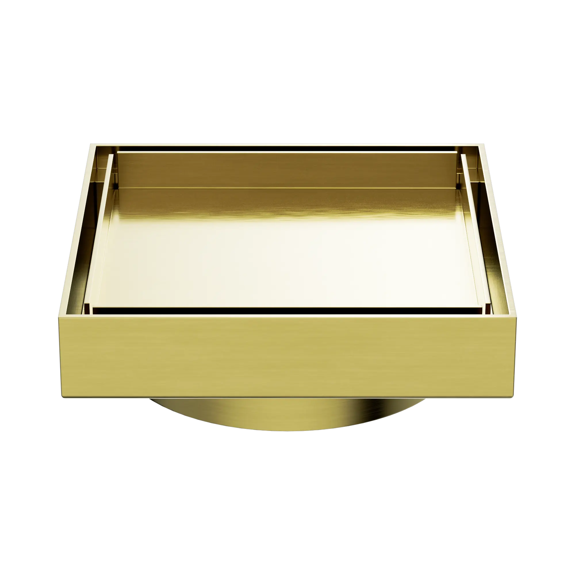 Nero 100mm Square Tile Insert Floor Waste 80mm Outlet Brushed Gold
