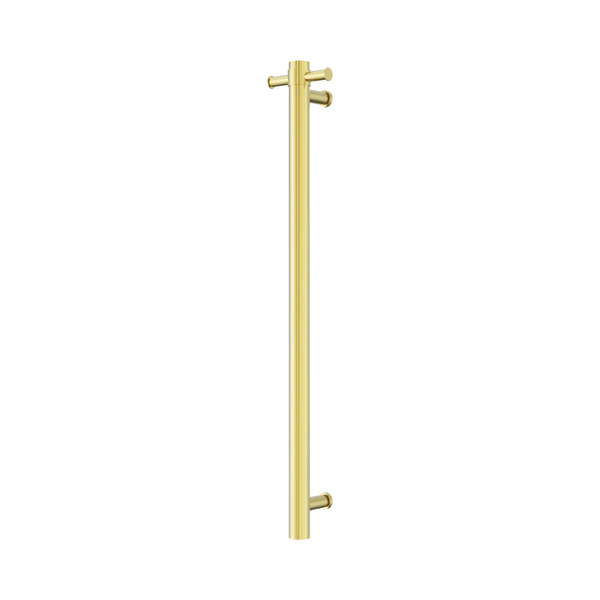 Nero Mecca Single Vertical Heated Towel Rail Brushed Gold