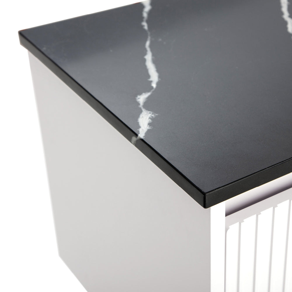 Fienza Nero Vena Silica Free Stone Vanity Benchtop, Rectangular Full Depth