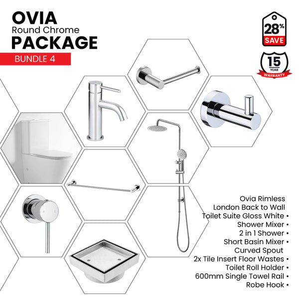 Ovia Round Chrome Bathroom Package