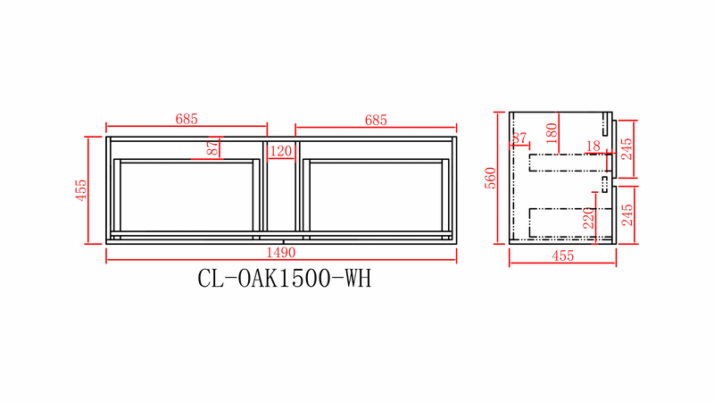 Stella PVC 1500 Oak Wall Hung Vanity Single Bowl