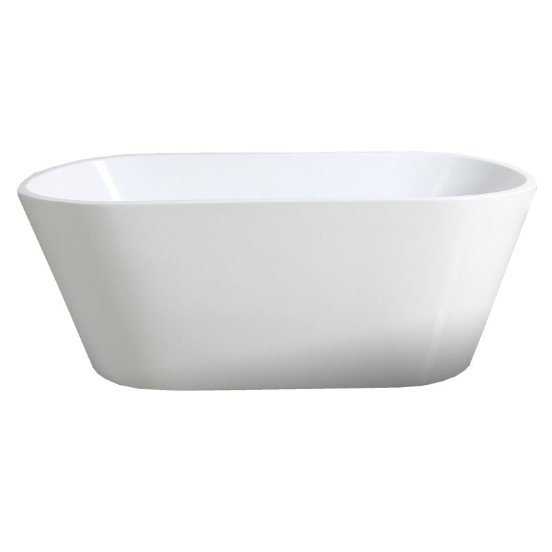 1390x715x585mm Ovia Oval Bathtub Freestanding Acrylic GLOSSY White Bath tub NO Overflow