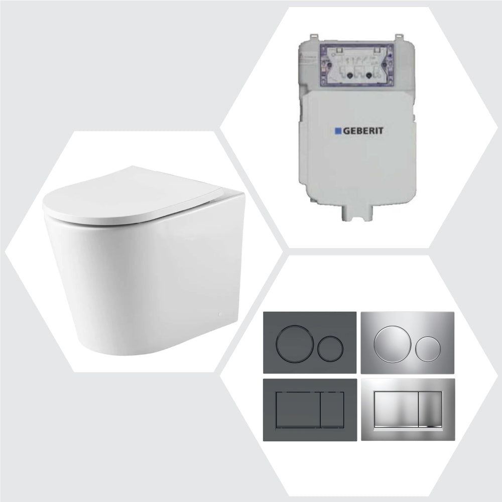 Geberit Sigma 8 Oliveri Oslo Rimless In Wall Cistern Toilet Suite