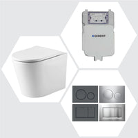 Geberit Sigma 8 Oliveri Oslo Rimless in Wall Cistern Toilet Suite