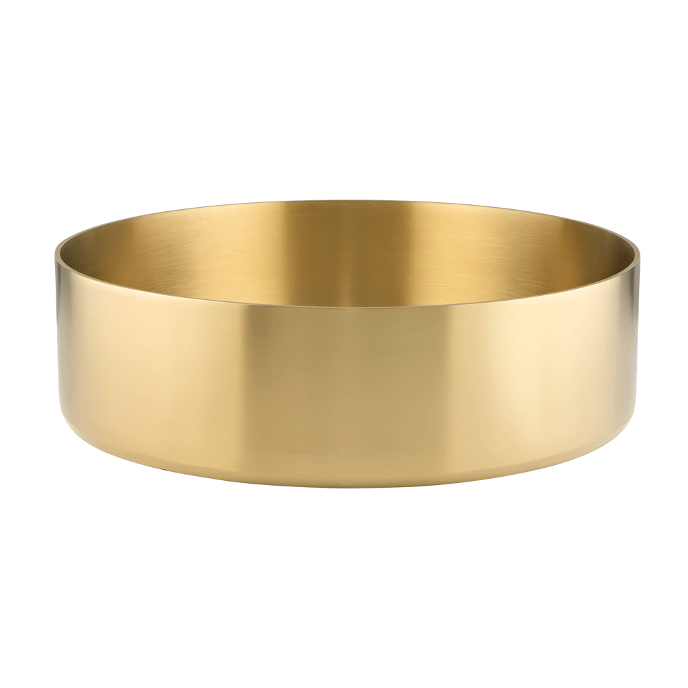Ovia Stainless Steel Brushed Gold Basin Round