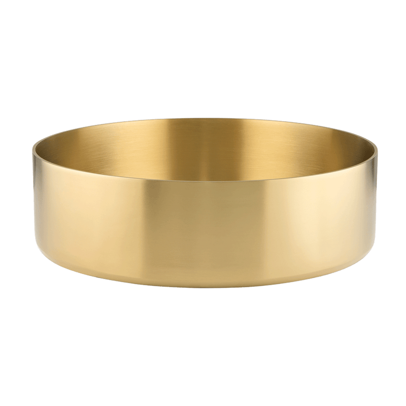 Ovia Stainless Steel Brushed Gold Basin Round