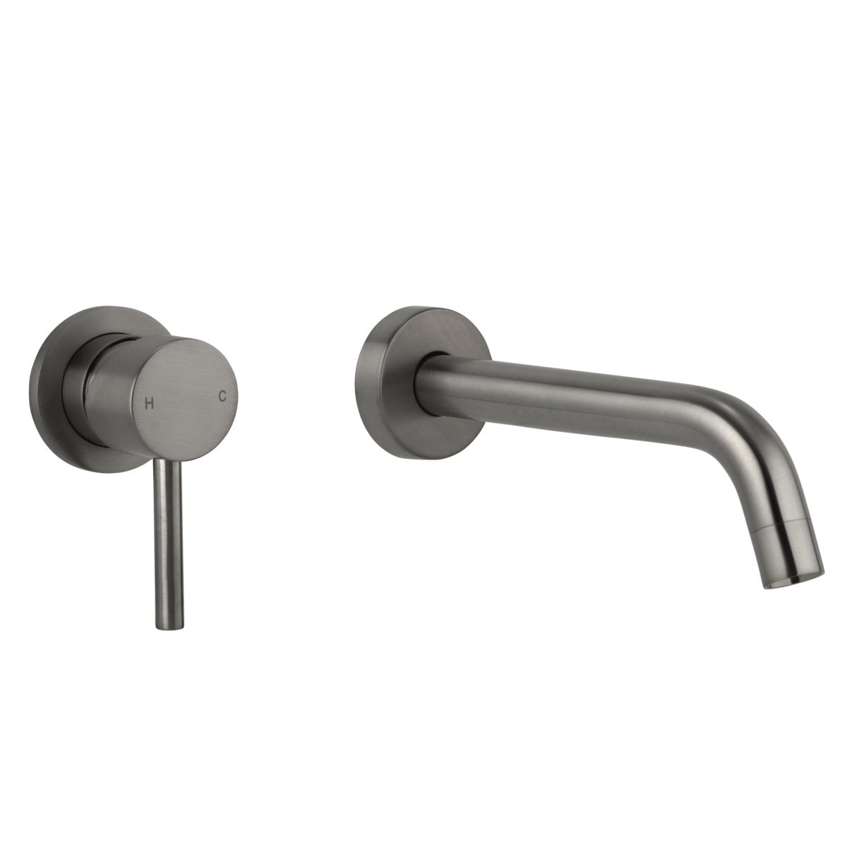 Ovia Milan Wall Basin Bath Mixer with 180mm Spout Gunmetal Grey