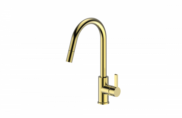 Ovia Milan Swivel Pull Out Kitchen Mixer PVD Brushed Gold