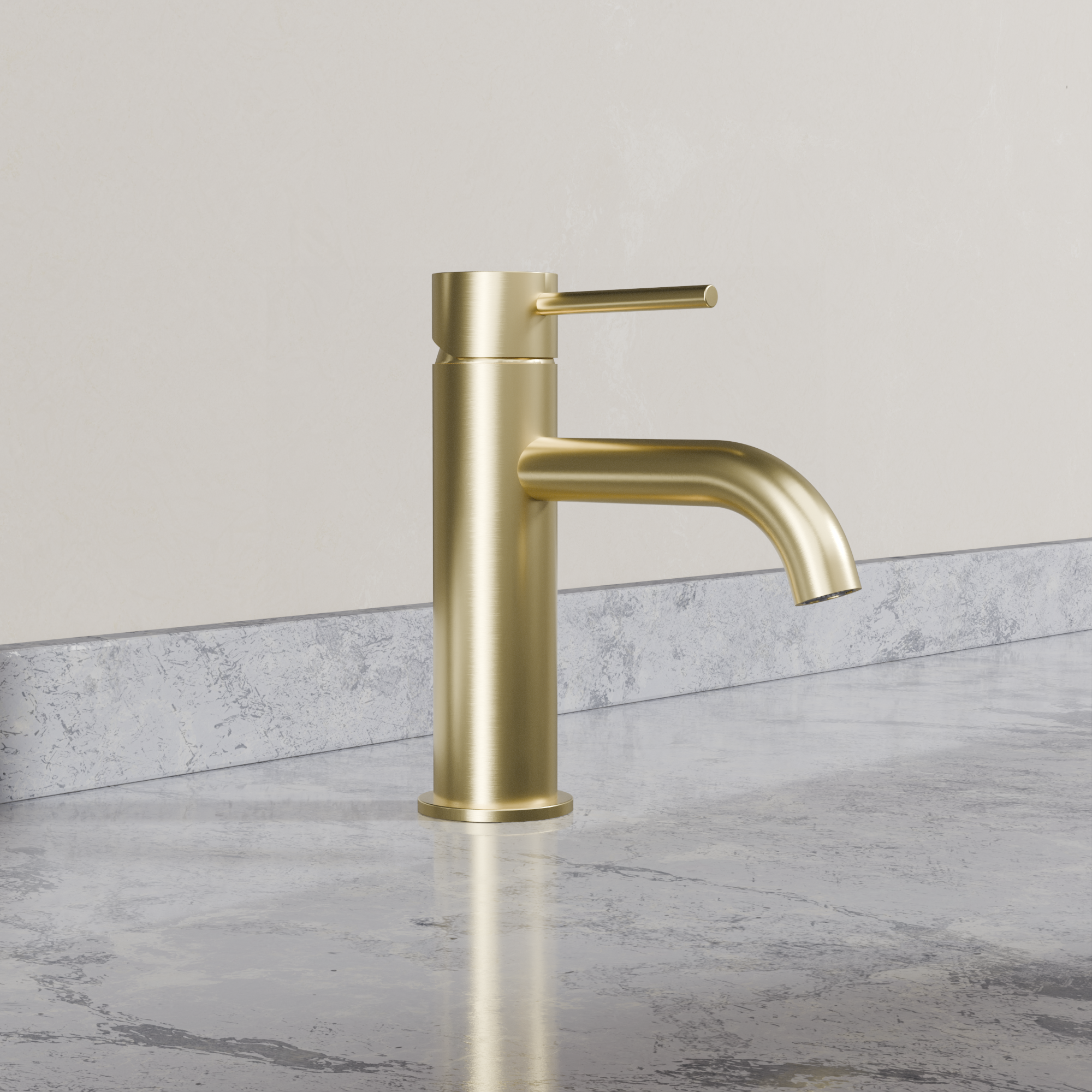 Ovia Milan Basin Mixer in Brushed Gold (1/5)