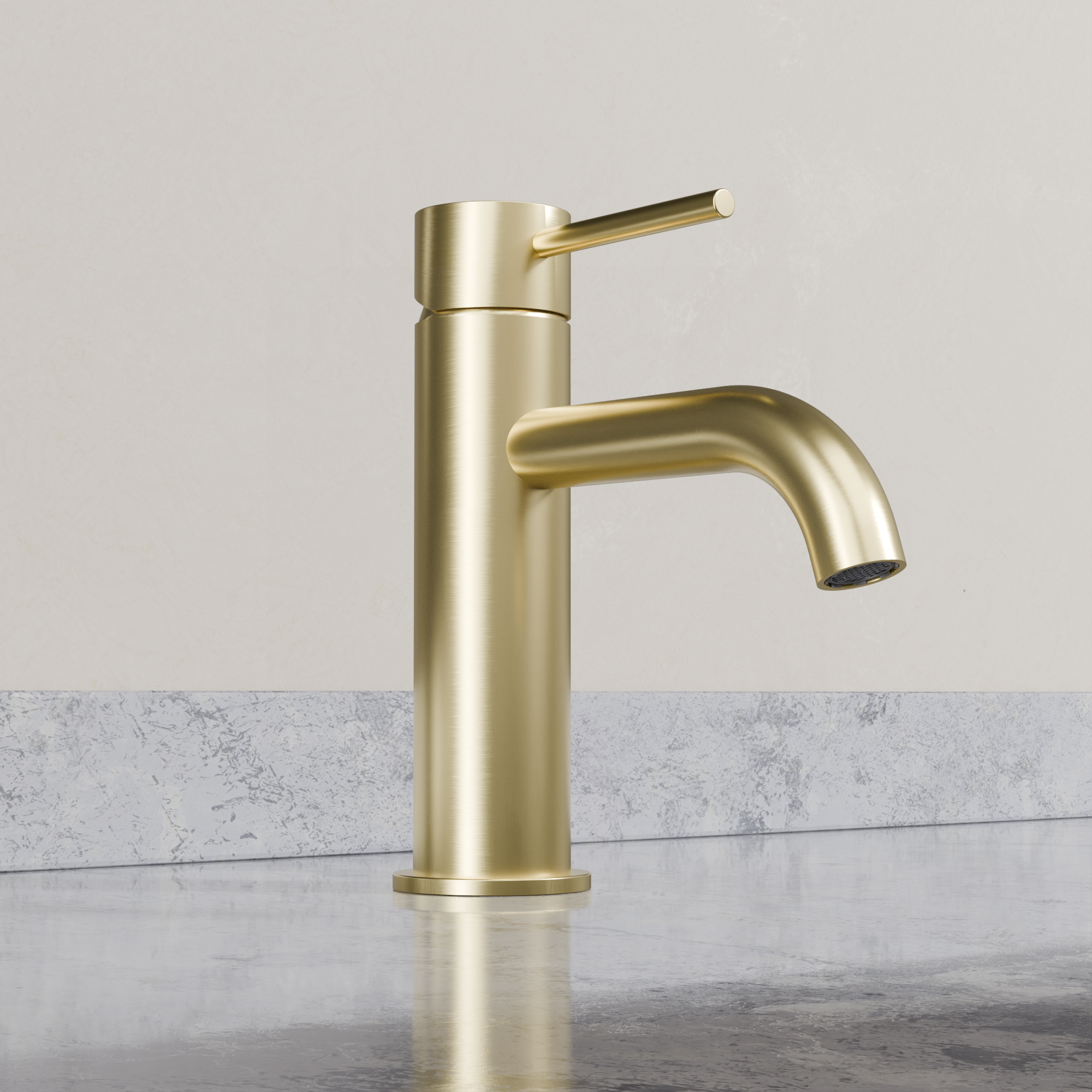 Ovia Milan Basin Mixer in Brushed Gold (2/5)