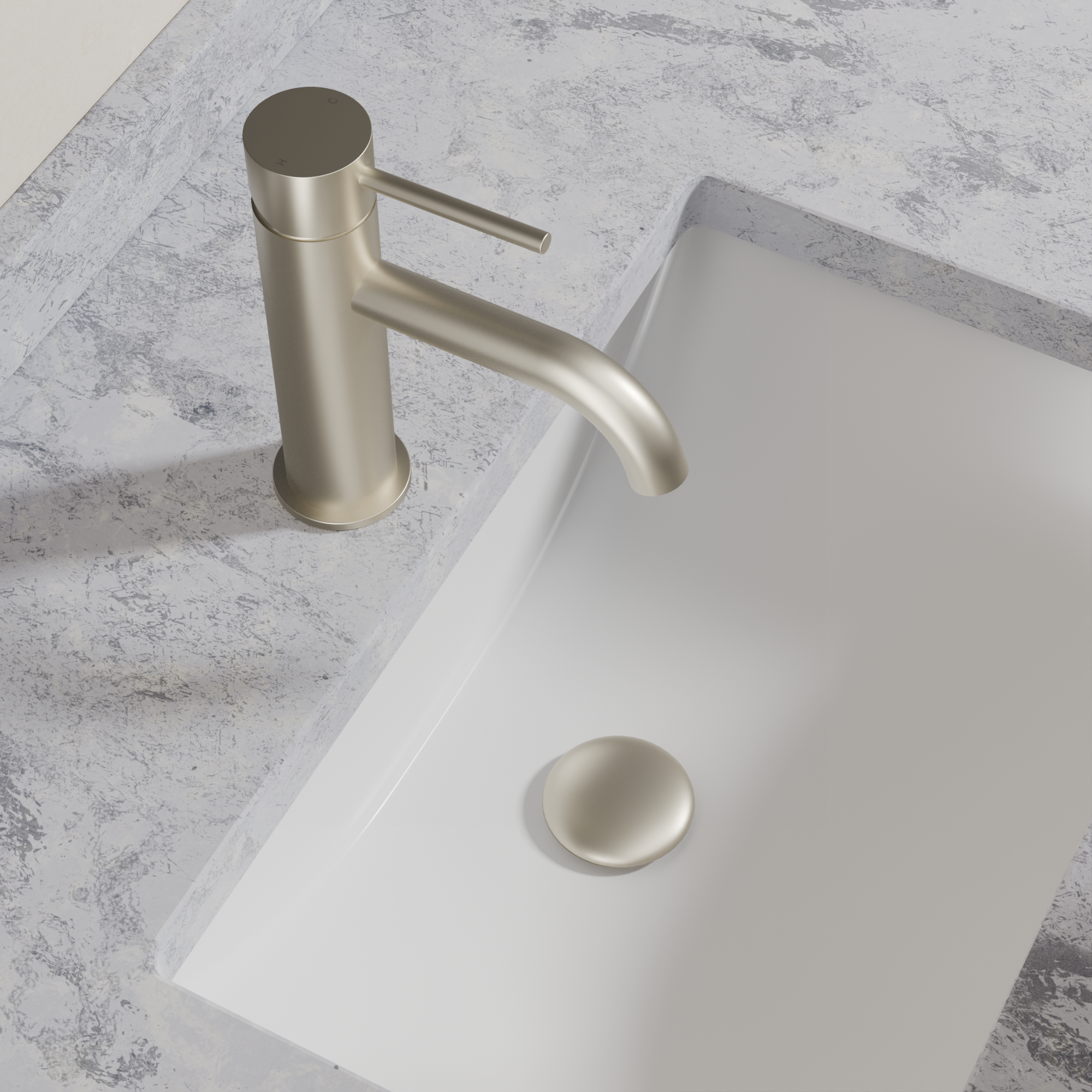 Ovia Milan Basin Mixer in Brushed Nickel (4/5)