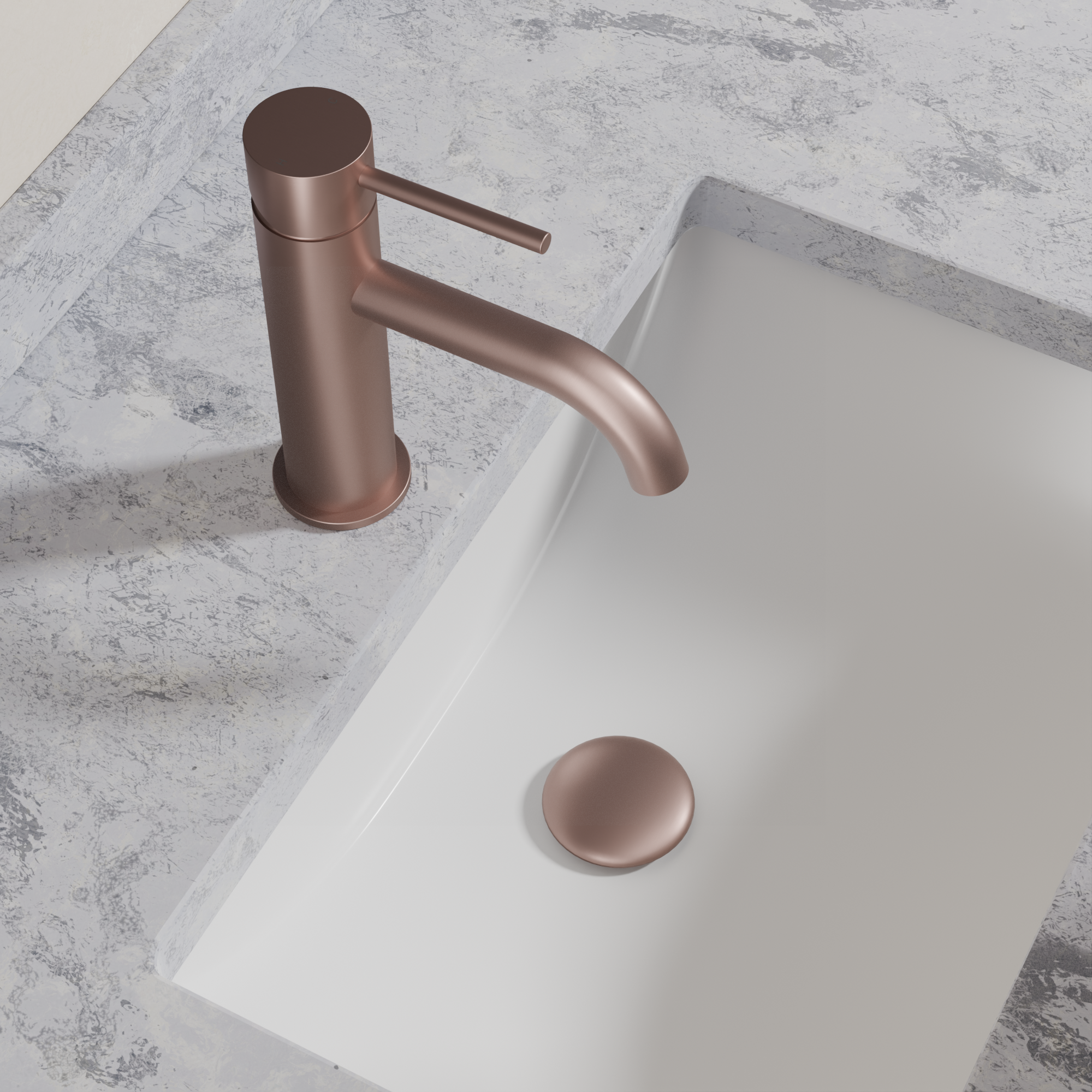 Ovia Milan Basin Mixer in Champagne (4/5)
