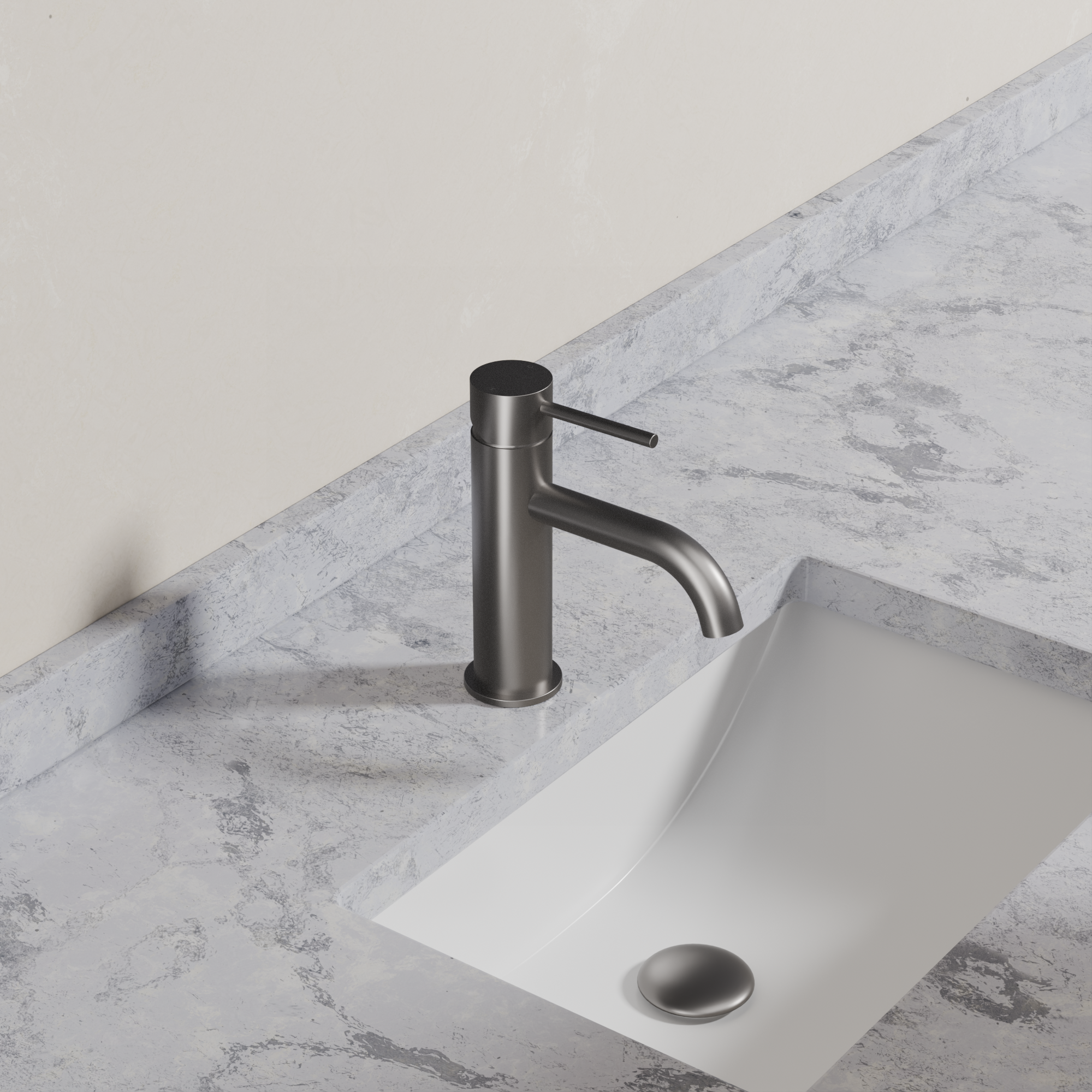 Ovia Milan Basin Mixer in Gun Metal (3/5)