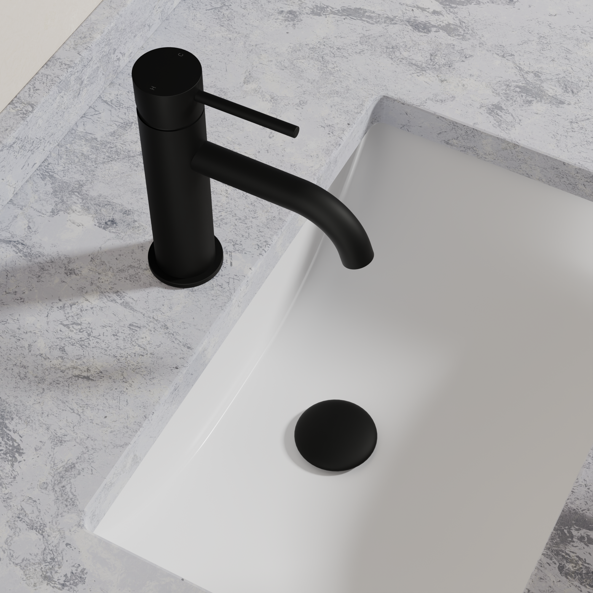 Ovia Milan Basin Mixer in Matte Black (4/5)