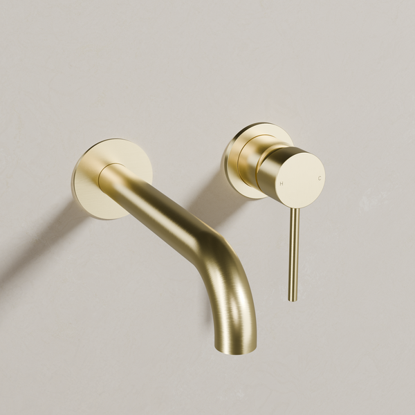 Ovia Milan Wall Bath/Basin Mixer Brushed Gold