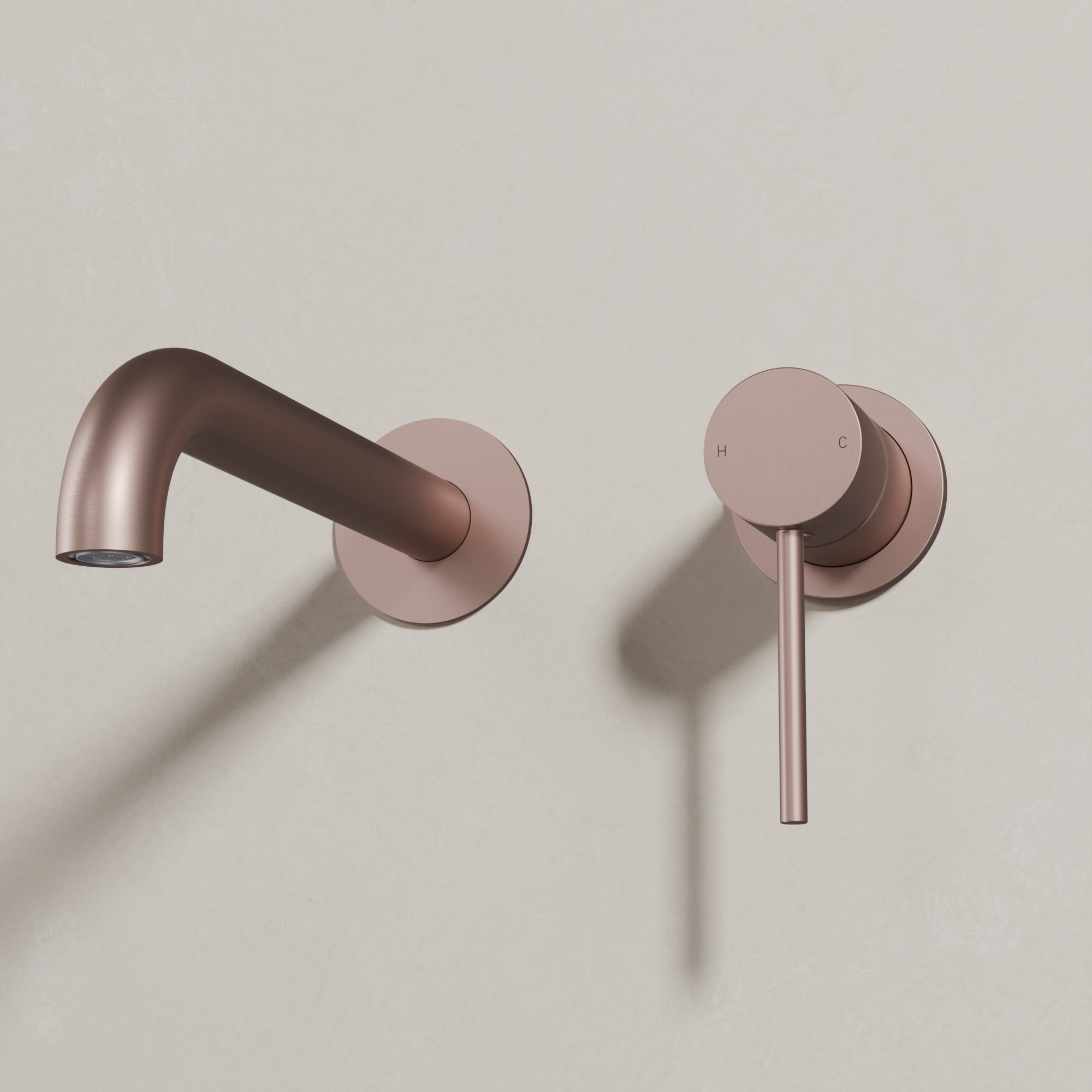 Ovia Milan Wall Bath/Basin Mixer in Champagne (shot 3/3)