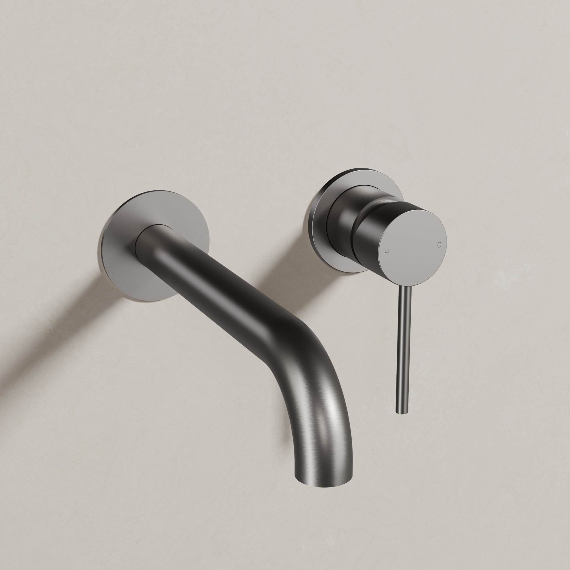 Ovia Milan Wall Bath/Basin Mixer in Gun Metal (shot 1/3)