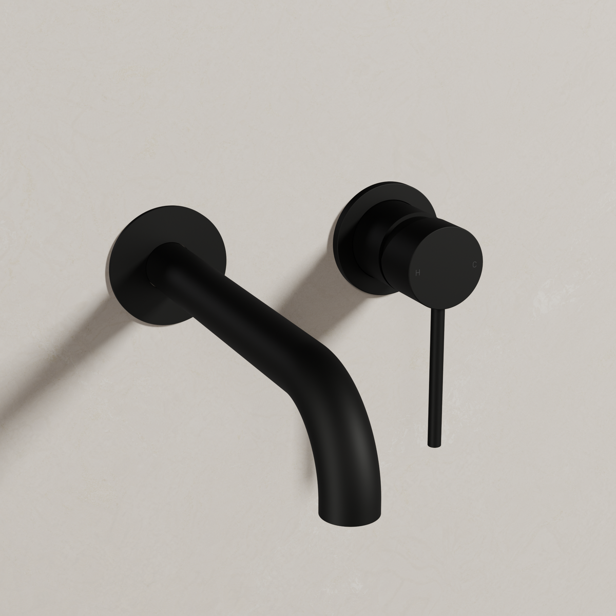 Ovia Milan Wall Bath/Basin Mixer in Matte Black (shot 1/3)