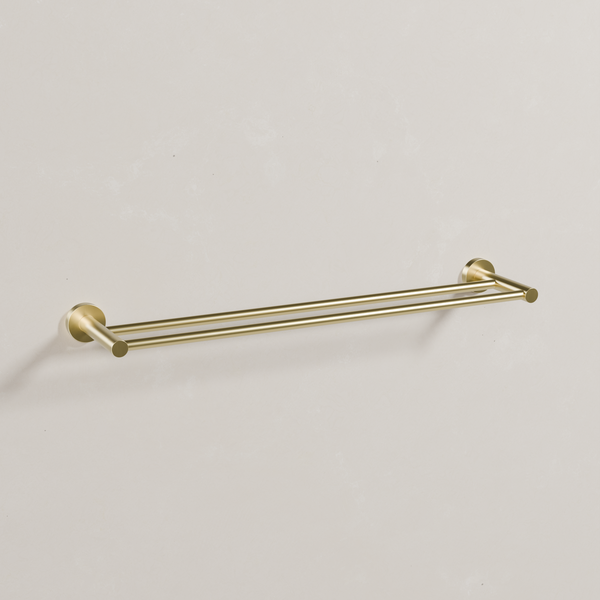 Ovia Milan 600 Double Towel Rail Brushed Gold