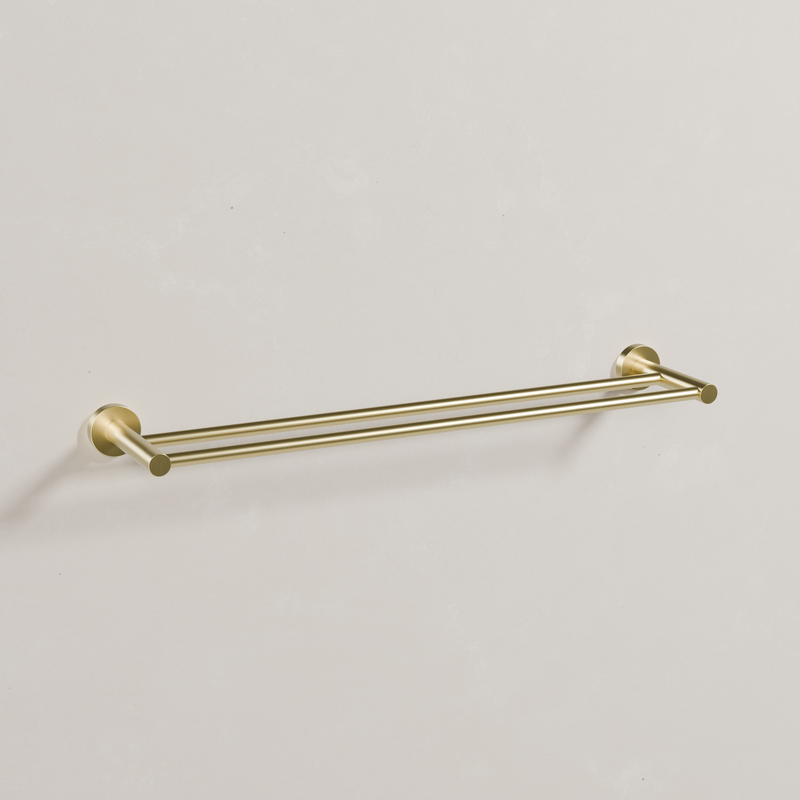 Ovia Milan 600mm Double Towel Rail in Brushed Gold (1/5)