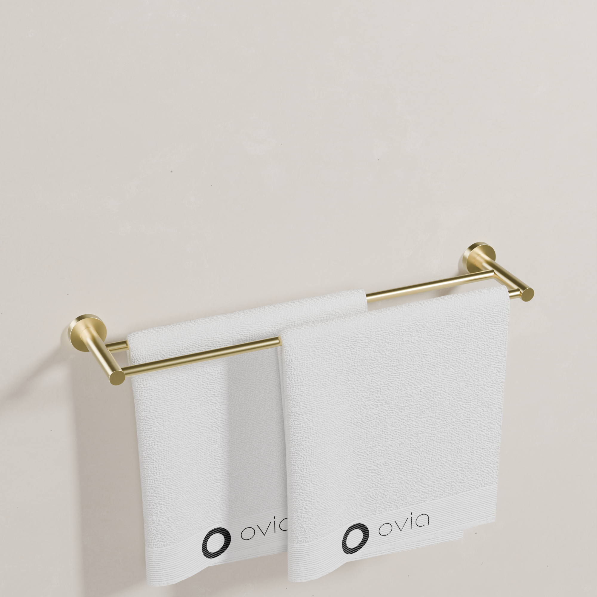Ovia Milan 600mm Double Towel Rail in Brushed Gold (4/5)