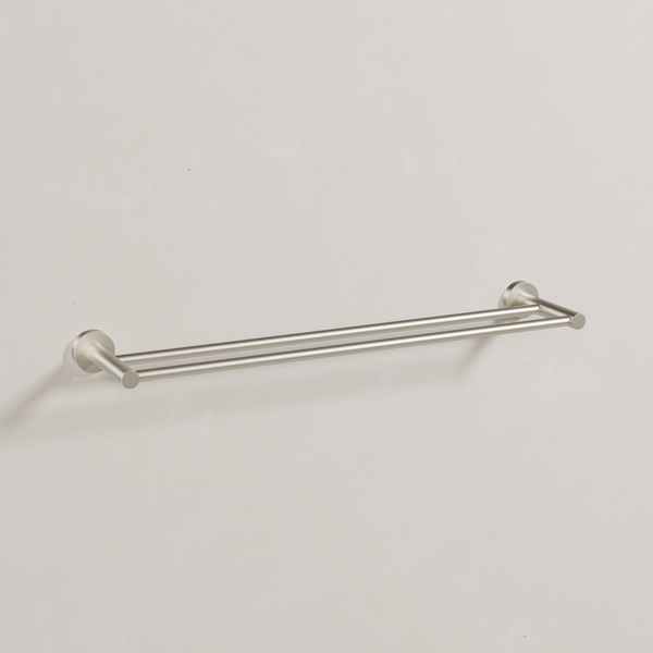 Ovia Milan 600 Double Towel Rail Brushed Nickel