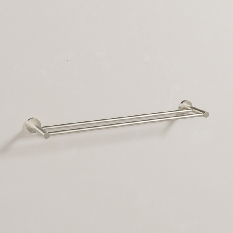 Ovia Milan 600mm Double Towel Rail in Brushed Nickel (1/5)