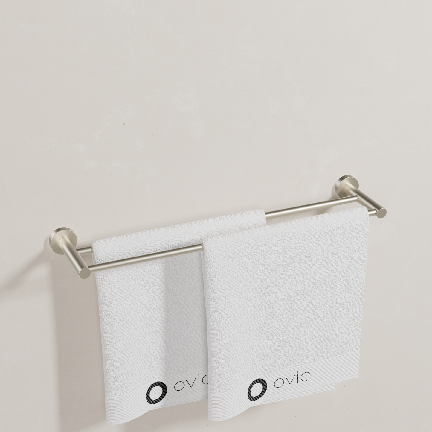 Ovia Milan 600mm Double Towel Rail in Brushed Nickel (4/5)
