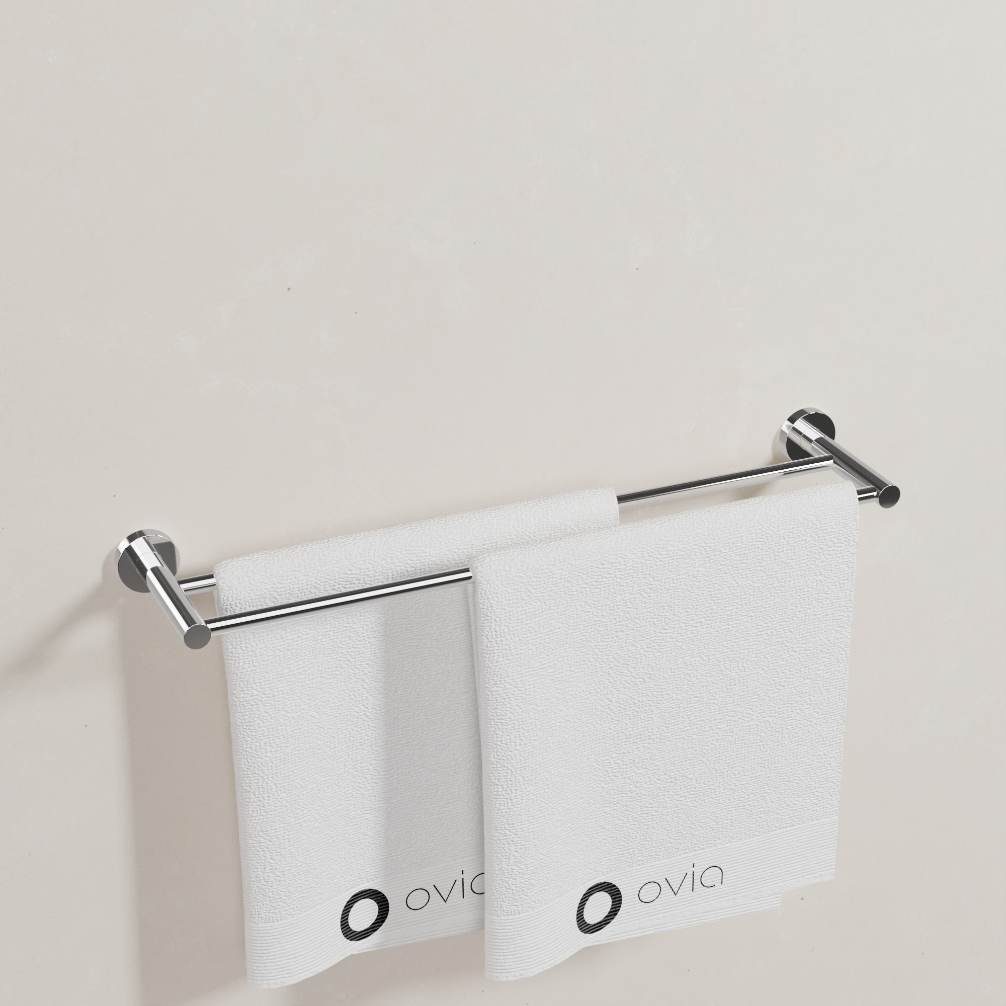 Ovia Milan 600mm Double Towel Rail in Chrome (4/5)