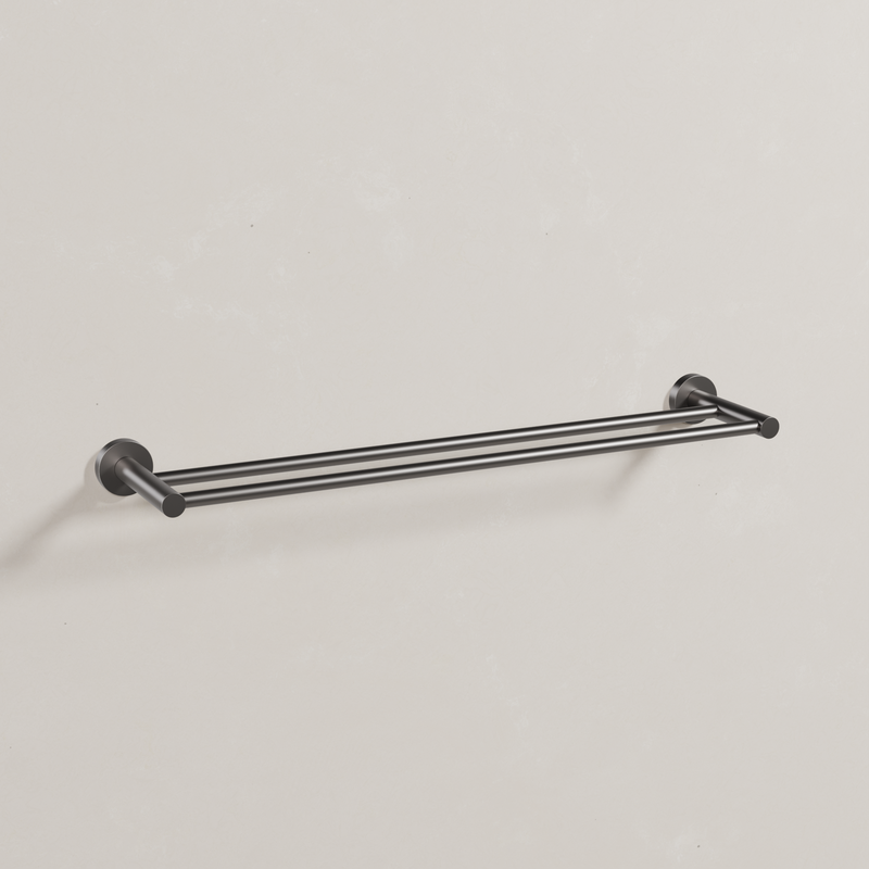 Ovia Milan 600mm Double Towel Rail in Gun Metal (1/5)