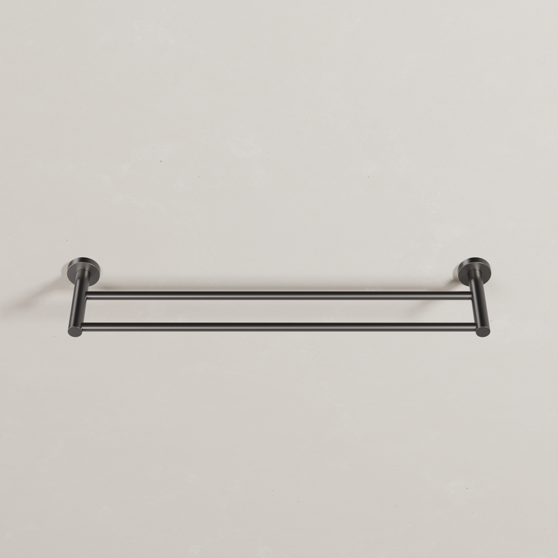Ovia Milan 600mm Double Towel Rail in Gun Metal (3/5)