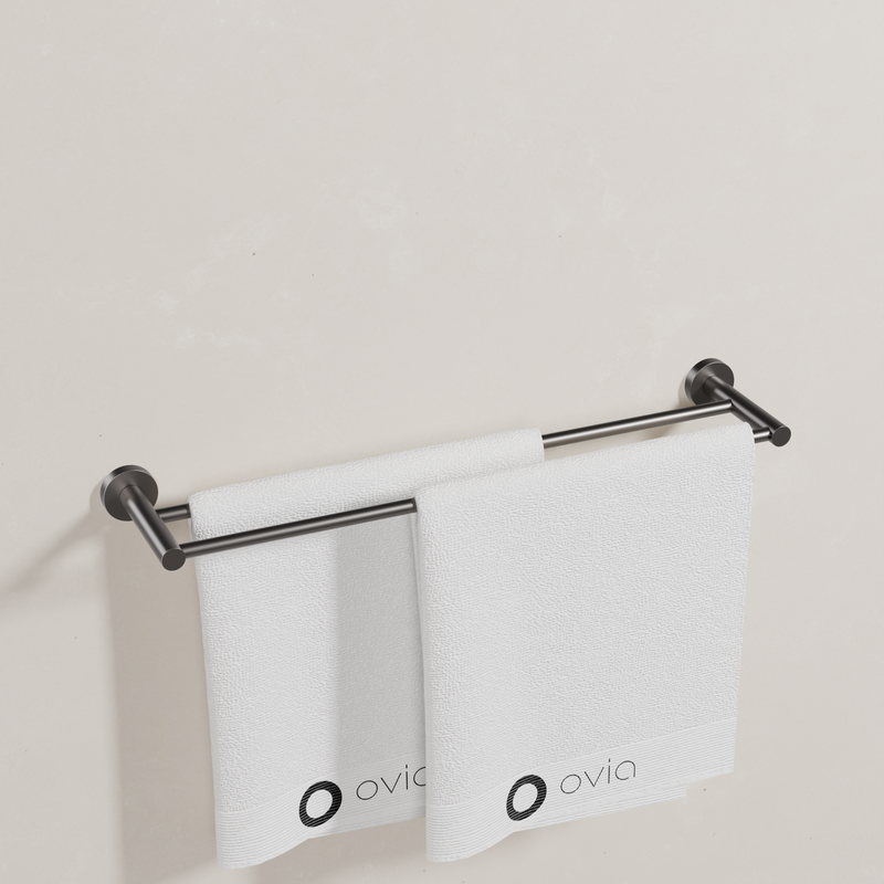 Ovia Milan 600mm Double Towel Rail in Gun Metal (4/5)