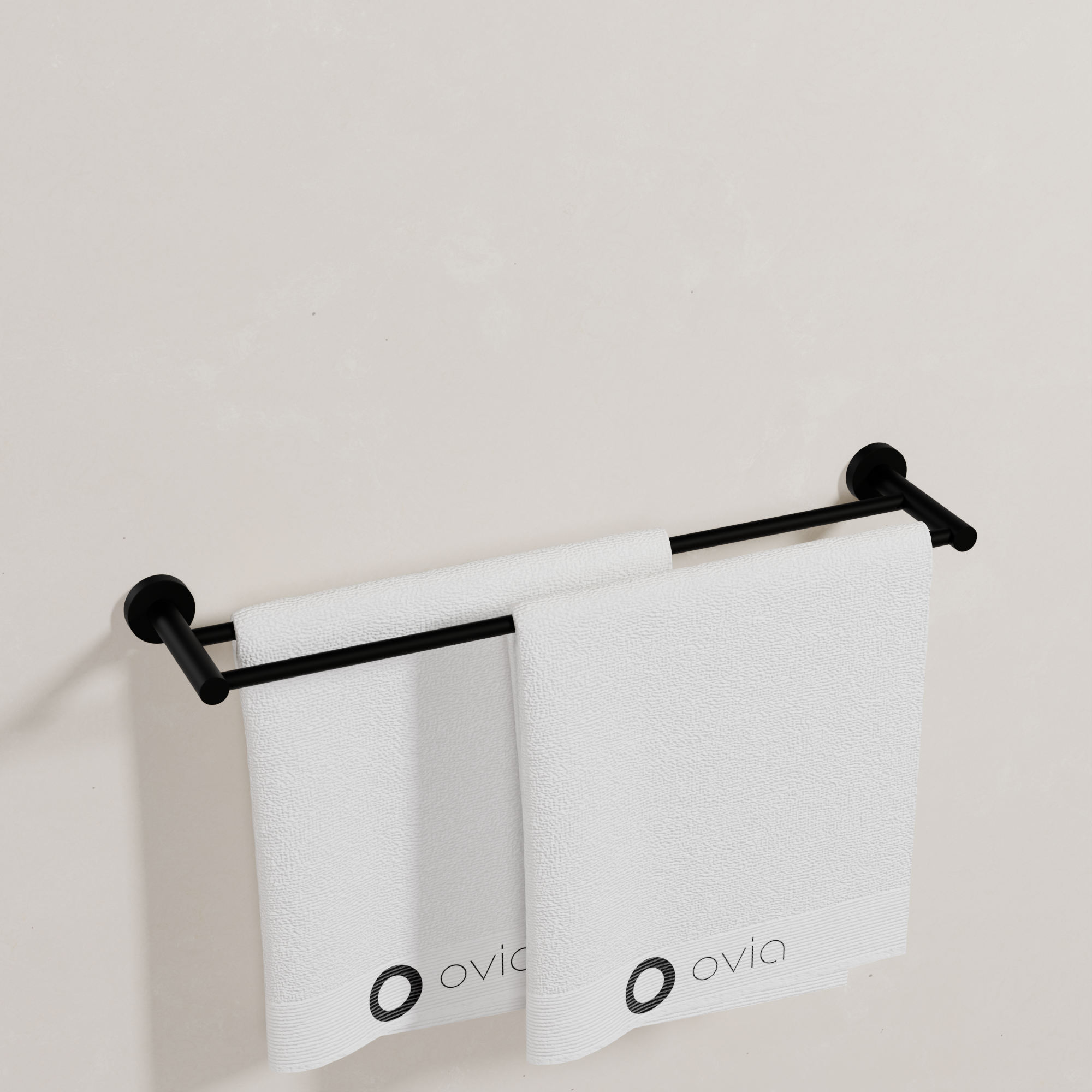 Ovia Milan 600mm Double Towel Rail in Matte Black (4/5)
