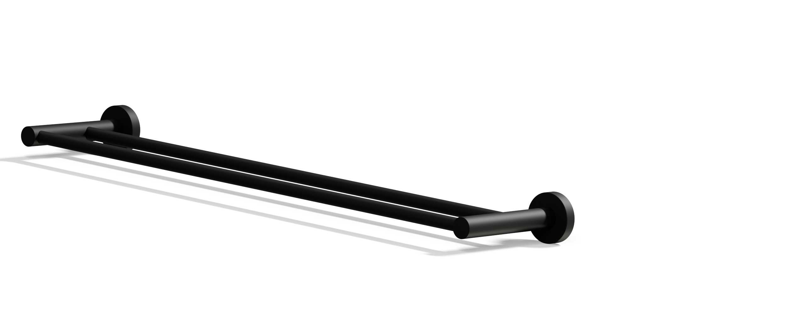 Ovia Milan 600 Double Towel Rail Matte Black — detail